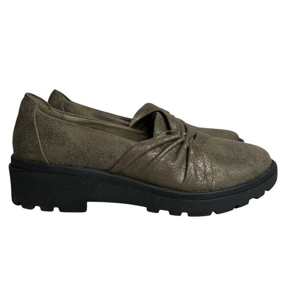 Clarks Calla Style Brown Leather Loafers Slip Ons Dress Shoes Womens Size 11 M - Picture 1 of 8